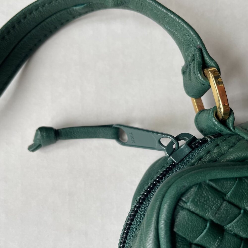 Ganson green Woven Leather crossbody bag - Picture 5 of 11